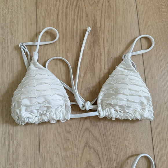 White Ruffle Bikini Set - Picture 2 of 3
